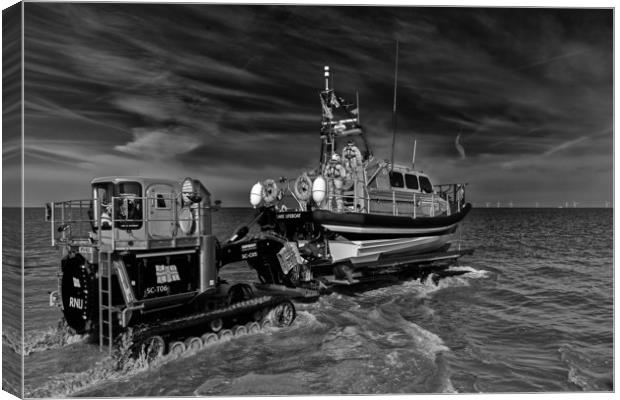 Hoylake Lifeboat Launch Canvas Print by Rob Lester