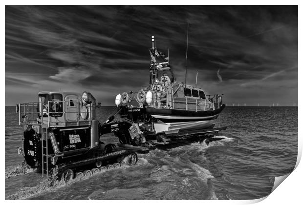Hoylake Lifeboat Launch Print by Rob Lester