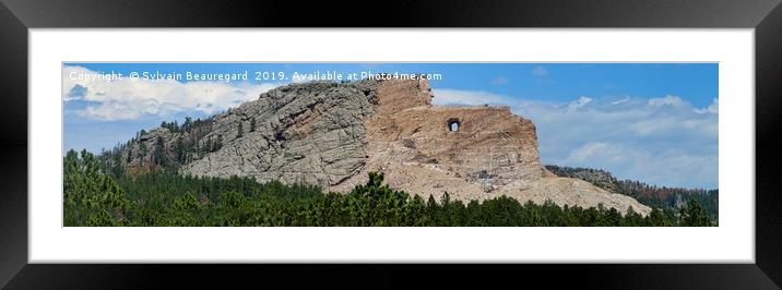 Crazy Horse monument 1, panoramic 4:1 Framed Mounted Print by Sylvain Beauregard