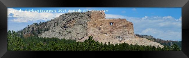 Crazy Horse monument 1, panoramic 4:1 Framed Print by Sylvain Beauregard