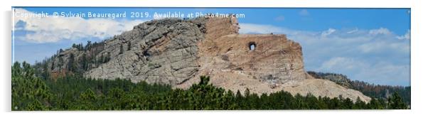 Crazy Horse monument 1, panoramic 4:1 Acrylic by Sylvain Beauregard