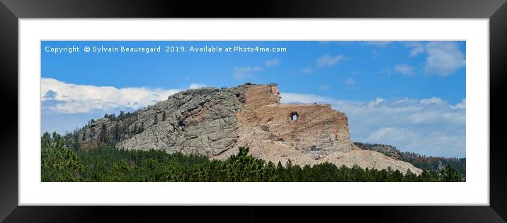 Crazy Horse monument 1, panoramic 3:1 Framed Mounted Print by Sylvain Beauregard