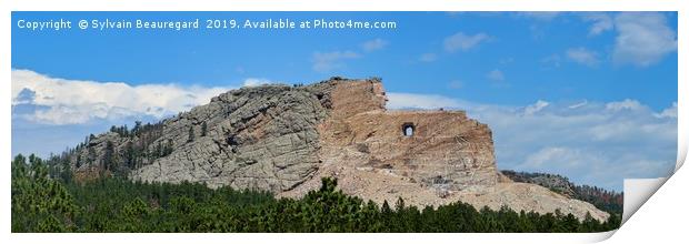 Crazy Horse monument 1, panoramic 3:1 Print by Sylvain Beauregard