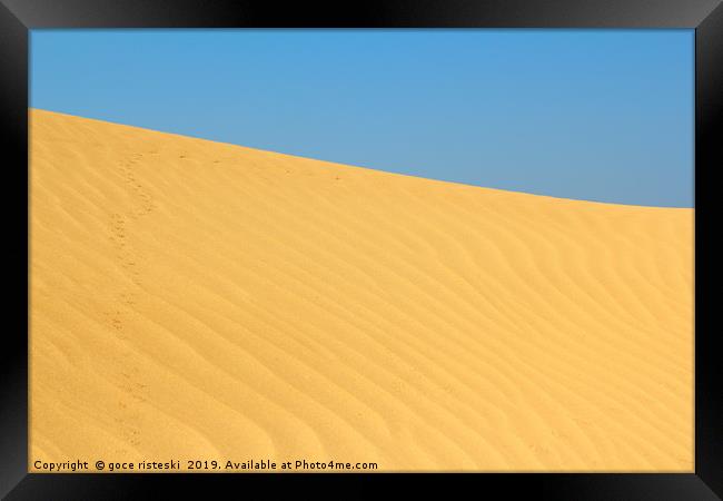 sand dune with small animals tracks Framed Print by goce risteski