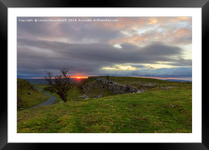 Limestone pavement, Henside Lane, Yorkshire Dales Framed Mounted Print by Louise Heusinkveld