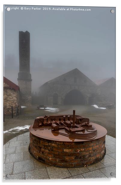 A scale model of old Welsh, Ironworks. Ebbw vale Acrylic by Gary Parker