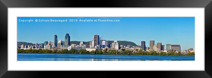 Montreal Skyline 2, panorama, 4:1 Framed Mounted Print by Sylvain Beauregard