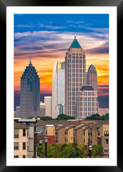 Atlanta at Sunrise Framed Mounted Print by Darryl Brooks