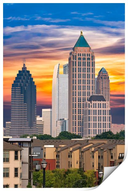 Atlanta at Sunrise Print by Darryl Brooks