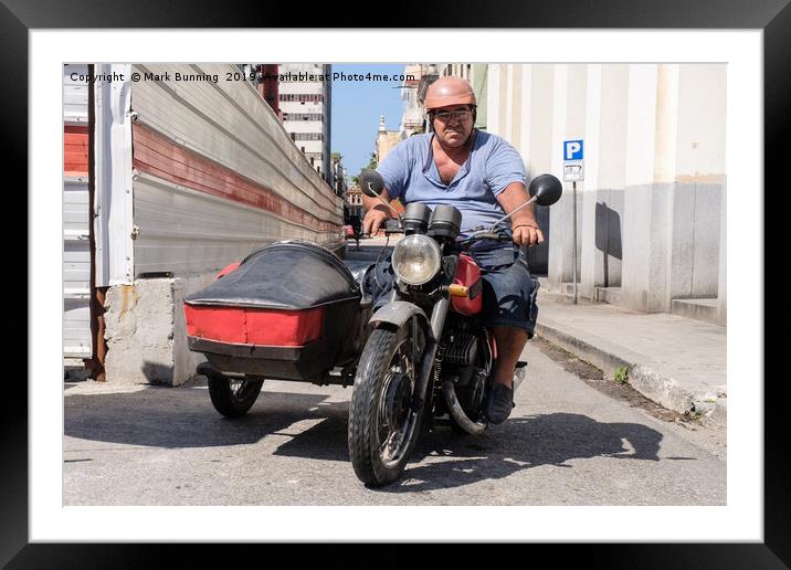 Cuban biker Framed Mounted Print by Mark Bunning