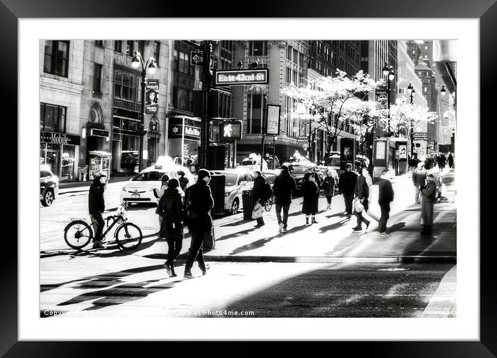 Street Scene New York Framed Mounted Print by David Pyatt