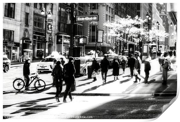 Street Scene New York Print by David Pyatt