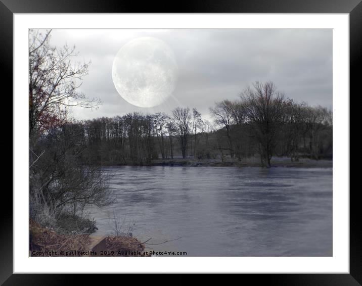 river wye in moonlight Framed Mounted Print by paul ratcliffe