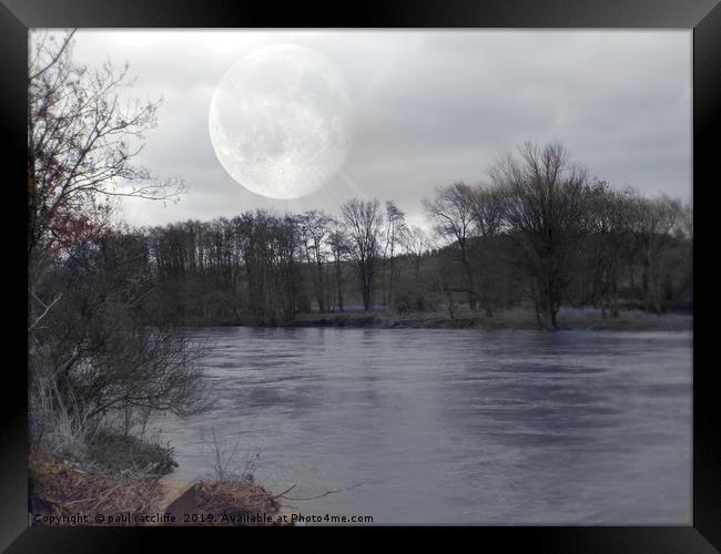 river wye in moonlight Framed Print by paul ratcliffe
