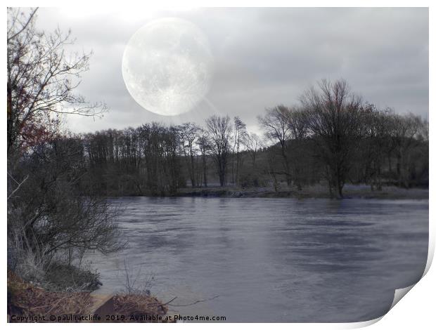 river wye in moonlight Print by paul ratcliffe