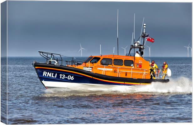 Hoylake Lifeboat High speed pass Canvas Print by Rob Lester