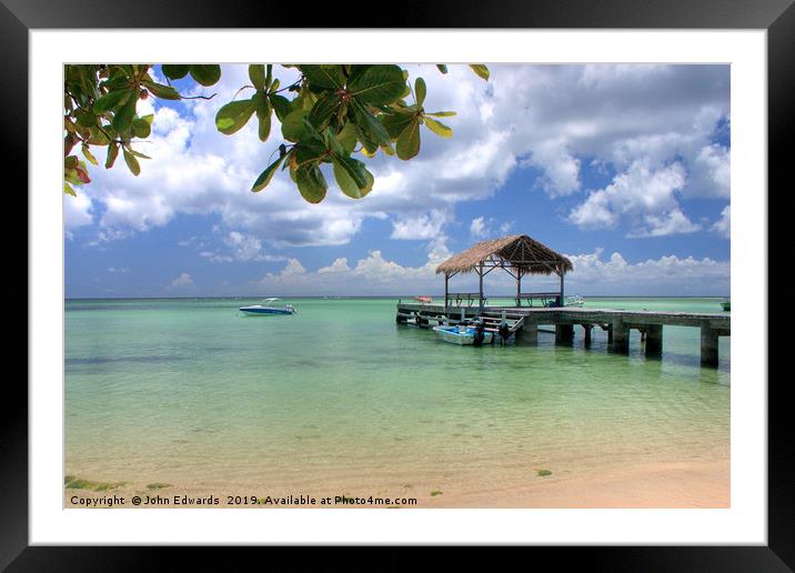 Pigeon Point, Tobago Framed Mounted Print by John Edwards