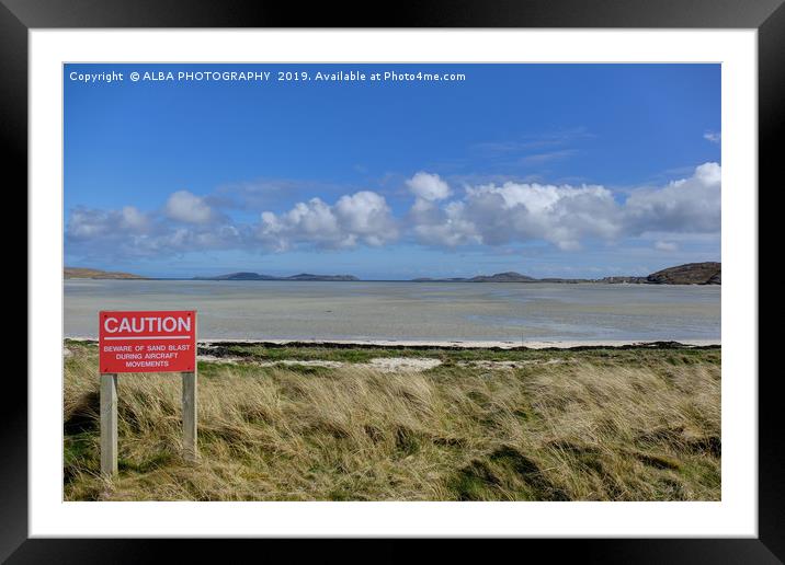 Barra Airport, Outer Hebrides, Scotland. Framed Mounted Print by ALBA PHOTOGRAPHY