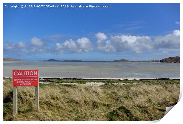 Barra Airport, Outer Hebrides, Scotland. Print by ALBA PHOTOGRAPHY