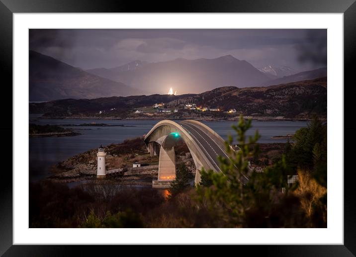 Skye Bridge at Night Framed Mounted Print by Sylvan Buckley