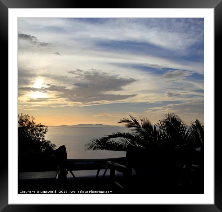 Beautiful sunset in Mykonos, Greece Framed Mounted Print by Lensw0rld 
