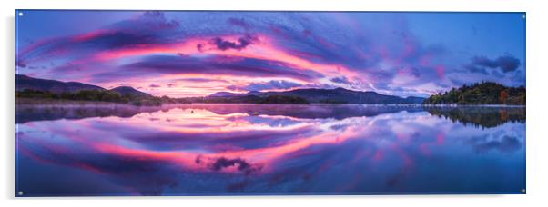Derwent Water Symmetry Panoramic Acrylic by John Finney