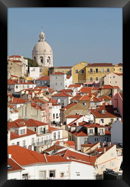 View over the old town of Lisbon Framed Print by Lensw0rld 