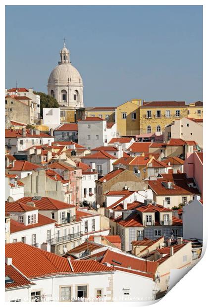 View over the old town of Lisbon Print by Lensw0rld 