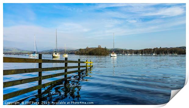 Tranquillity on Lake Windermere Print by Phil Page