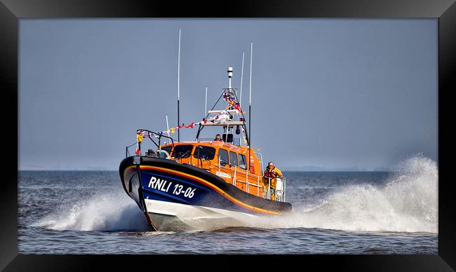 Hoylake Lifeboat _ On its Way Framed Print by Rob Lester