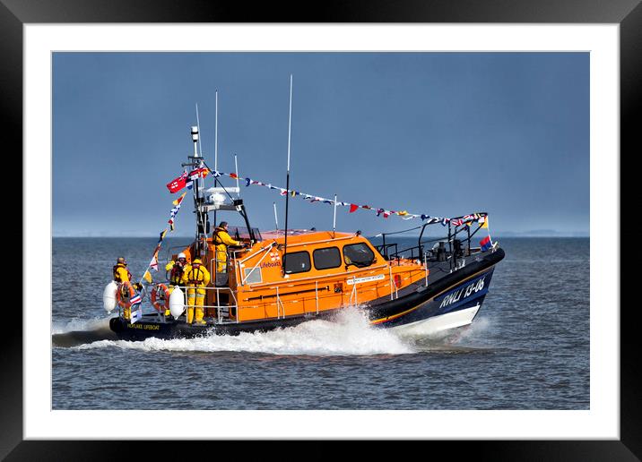 Hoylake Lifeboat at speed Framed Mounted Print by Rob Lester