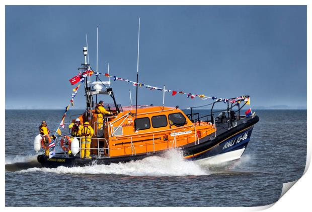 Hoylake Lifeboat at speed Print by Rob Lester