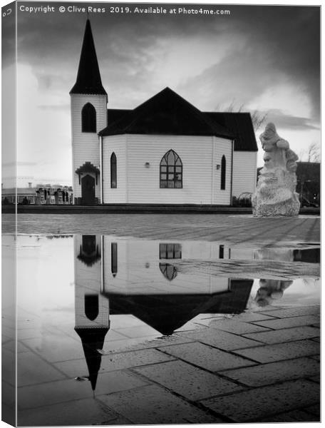 Norwegian Church Cardiff Bay Canvas Print by Clive Rees