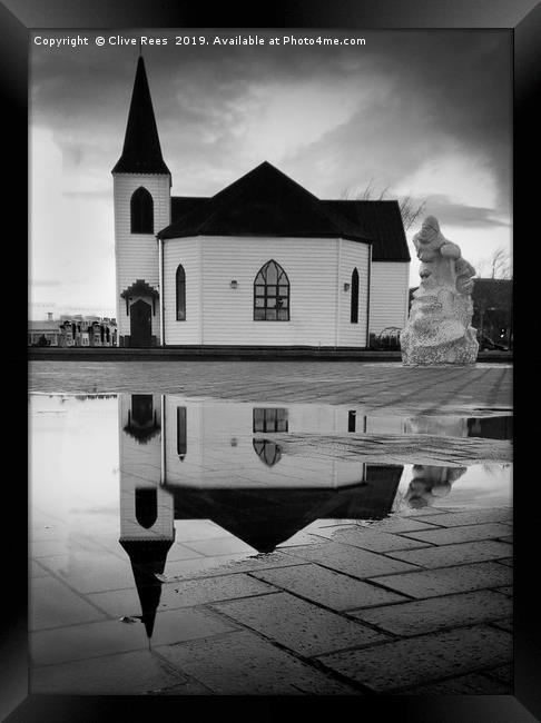 Norwegian Church Cardiff Bay Framed Print by Clive Rees