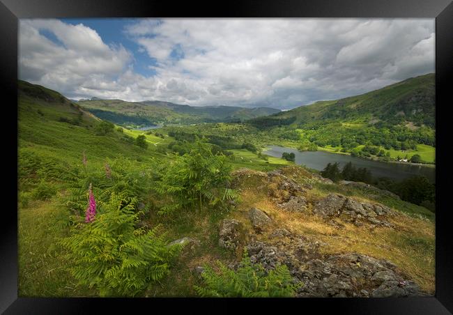 Loughrigg fell and rydal water Framed Print by Eddie John