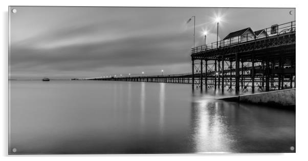 Southend Pleasure Pier at Sunset Acrylic by Dave Denby