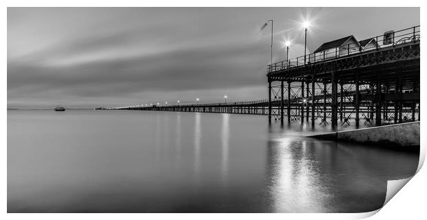 Southend Pleasure Pier at Sunset Print by Dave Denby