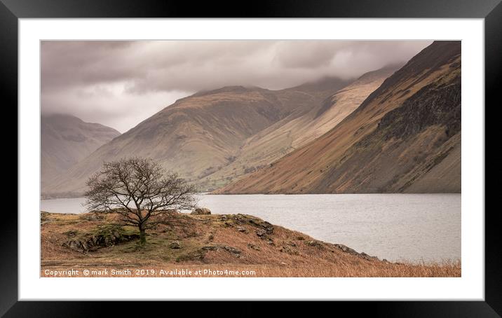 Lone Tree Wast Water Framed Mounted Print by mark Smith