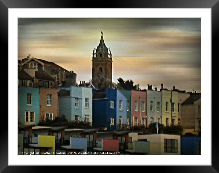 Multi Coloured Houses Framed Mounted Print by Heather Goodwin