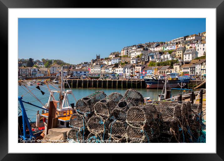 Brixham Harbour with Crab Pots Framed Mounted Print by Paul F Prestidge