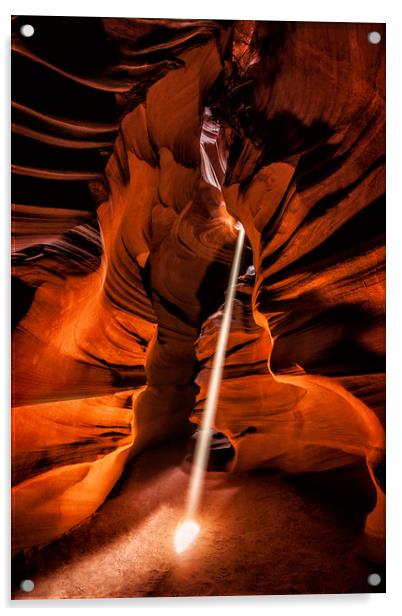 Sunbeam in Antelope Canyon, Arizona USA Acrylic by Steven Clements LNPS