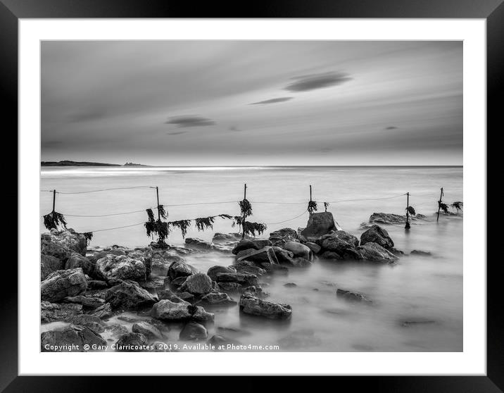 Moody Dunstanburgh Castle Framed Mounted Print by Gary Clarricoates