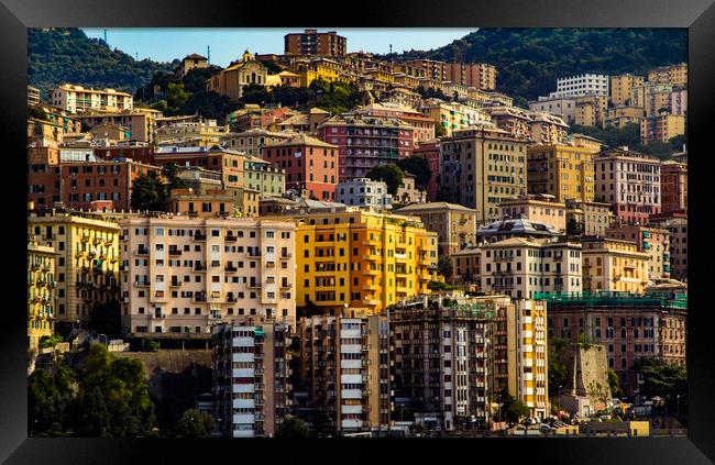 Genoa Cityscape Framed Print by Dave Denby