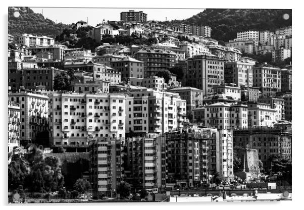 Genoa Cityscape in mono Acrylic by Dave Denby