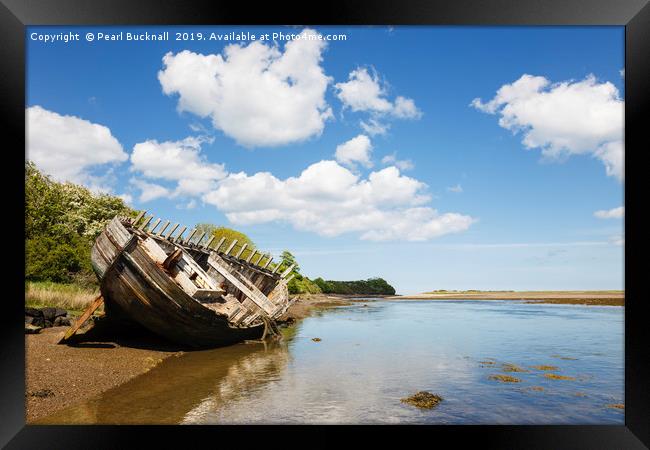 Anglesey Shipwreck Traeth Dulas Bay Framed Print by Pearl Bucknall