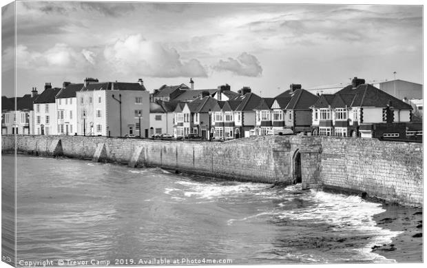 Hartlepool Town Wall - High Tide - Toned Canvas Print by Trevor Camp