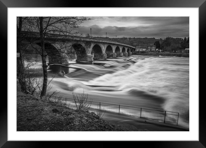 River Tyne in full Flood Framed Mounted Print by John Ellis