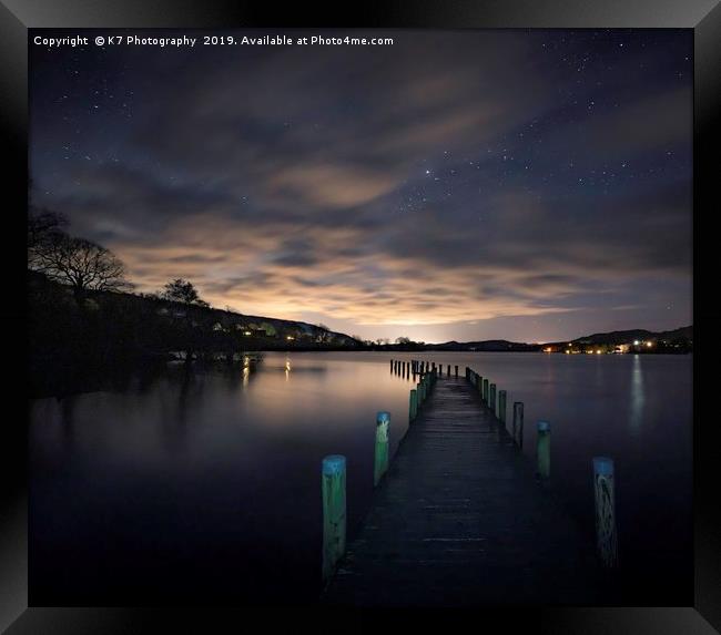 Monk Coniston Jetty on Coniston Water Framed Print by K7 Photography