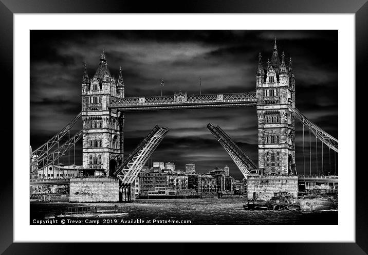 Tower Bridge - Solarised image Framed Mounted Print by Trevor Camp