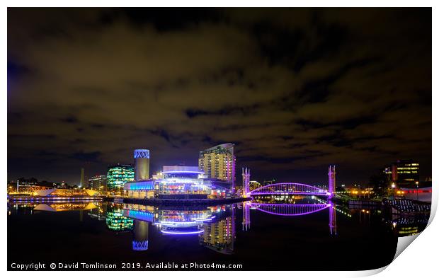 Lowery Reflections 2 - Salford Quays  Print by David Tomlinson